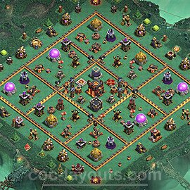 Anti Everything TH10 Base Plan with Link, Hybrid, Copy Town Hall 10 Design 2022, #198