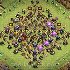 TH10 Anti 3 Stars Base Plan with Link, Anti Everything, Copy Town Hall 10 Base Design, #214