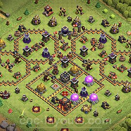 TH10 Trophy Base Plan with Link, Copy Town Hall 10 Base Design 2023, #237
