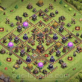 TH10 Anti 2 Stars Base Plan with Link, Anti Everything, Copy Town Hall 10 Base Design 2023, #248