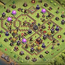 Anti Everything TH10 Base Plan with Link, Hybrid, Copy Town Hall 10 Design 2023, #251