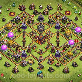 Anti Everything TH10 Base Plan with Link, Hybrid, Copy Town Hall 10 Design 2023, #260