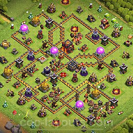 Anti GoWiWi / GoWiPe TH10 Base Plan with Link, Anti 3 Stars, Copy Town Hall 10 Design 2023, #263