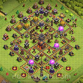 TH10 Anti 2 Stars Base Plan with Link, Anti Everything, Copy Town Hall 10 Base Design 2024, #273