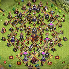 TH10 Anti 2 Stars Base Plan with Link, Anti Everything, Copy Town Hall 10 Base Design 2025, #273