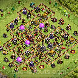 Die Anti Dragon Base für Verteidigung RH10 + Link 2024 - COC Rathaus 10 Kopieren Base - #274