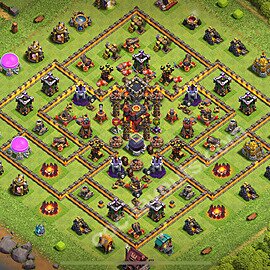 Ustawienie bazy do obrony TH10 z linkiem, Hybrydowy - Ratusz poziom 10 - COC 2026 - #278