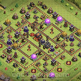 TH10 Trophy Base Plan with Link, Anti Everything, Copy Town Hall 10 Base Design, #66