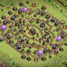 Anti Everything TH10 Base Plan with Link, Hybrid, Copy Town Hall 10 Design, #72