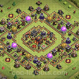 Anti GoWiWi / GoWiPe TH10 Base Plan with Link, Hybrid, Copy Town Hall 10 Design, #74