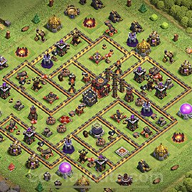 Die Anti Dragon Base für Verteidigung RH10 + Link, Anti 3 Sterne 2023 - COC Rathaus 10 Kopieren Base - #79