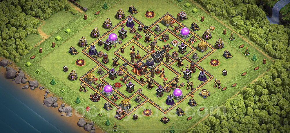 Anti Everything TH10 Base Plan with Link, Hybrid, Copy Town Hall 10 Design 2023, #149