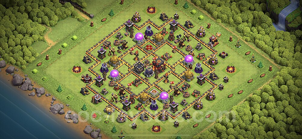 Top TH10 Unbeatable Anti Loot Base Plan with Link, Anti Everything, Copy Town Hall 10 Base Design, #152