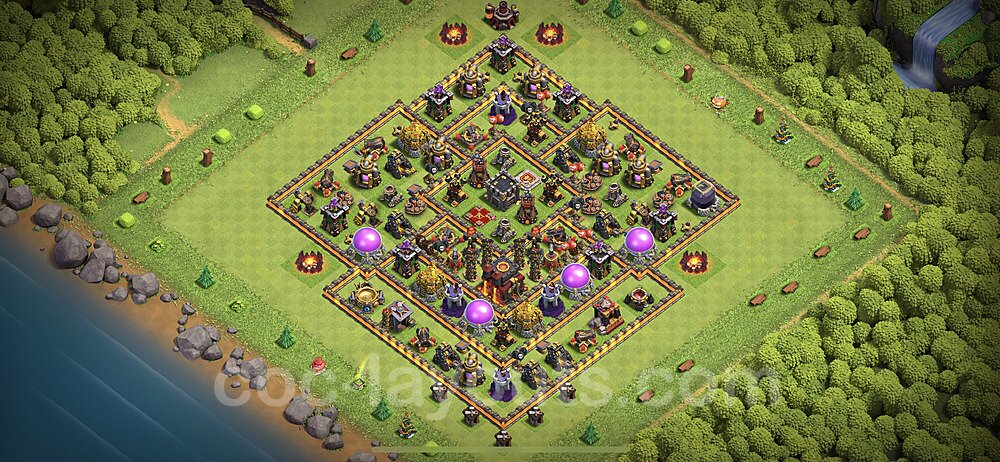 Anti Everything TH10 Base Plan with Link, Hybrid, Copy Town Hall 10 Design 2023, #157