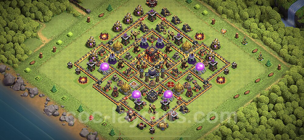 Top TH10 Unbeatable Anti Loot Base Plan with Link, Anti Air / Dragon, Copy Town Hall 10 Base Design 2023, #158