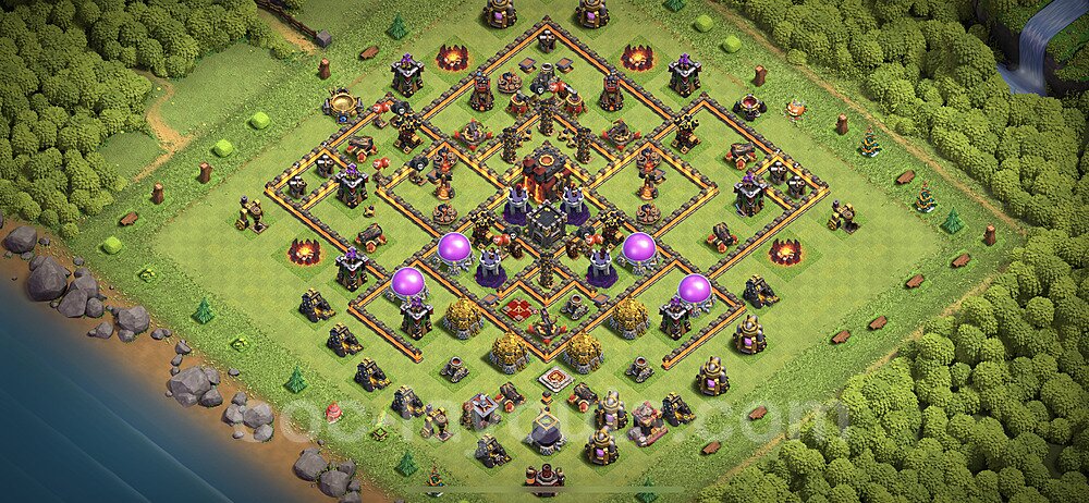 TH10 Anti 2 Stars Base Plan with Link, Legend League, Copy Town Hall 10 Base Design 2023, #160