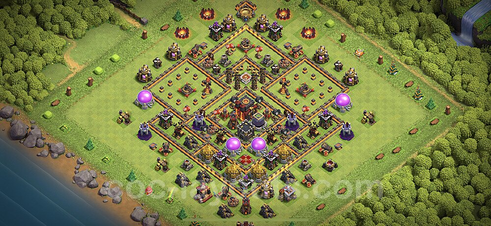 TH10 Anti 3 Stars Base Plan with Link, Anti Everything, Copy Town Hall 10 Base Design 2023, #168