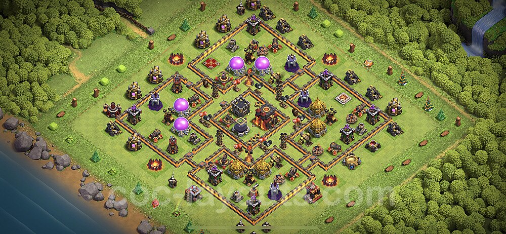 TH10 Anti 2 Stars Base Plan with Link, Legend League, Copy Town Hall 10 Base Design 2022, #181
