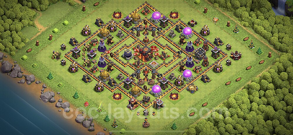 Anti Everything TH10 Base Plan with Link, Hybrid, Copy Town Hall 10 Design 2023, #184