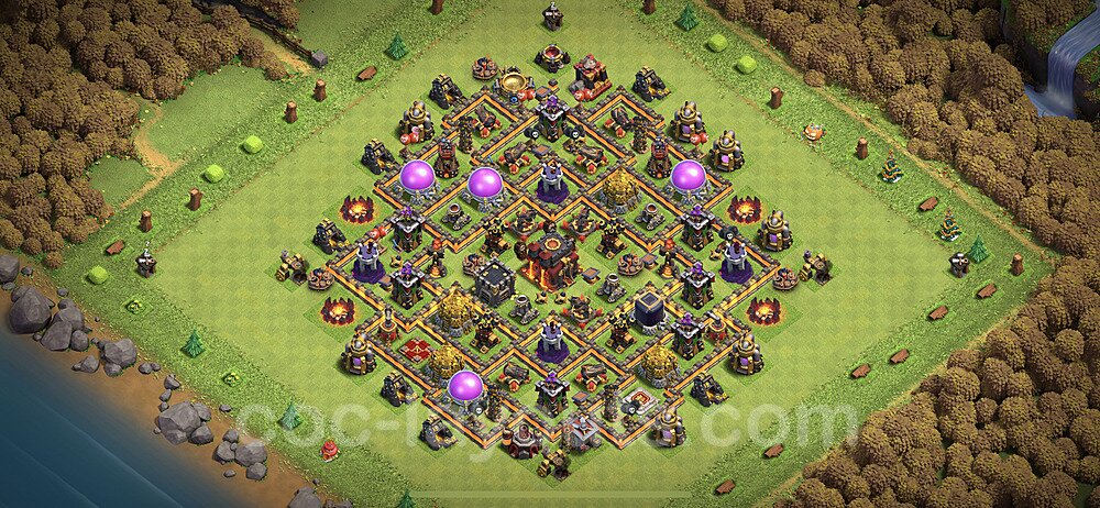 Best Anti 3 Stars Base TH10 With Link Hybrid Town Hall Level 10 Base 