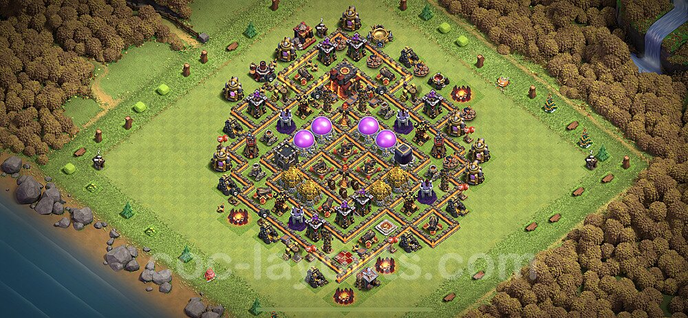 TH10 Anti 3 Stars Base Plan with Link, Anti Everything, Copy Town Hall 10 Base Design 2023, #213
