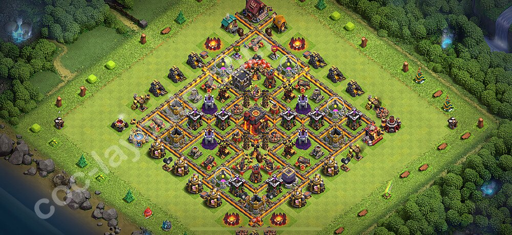 TH10 Anti 3 Stars Base Plan with Link, Anti Air / Dragon, Copy Town Hall 10 Base Design 2025, #220