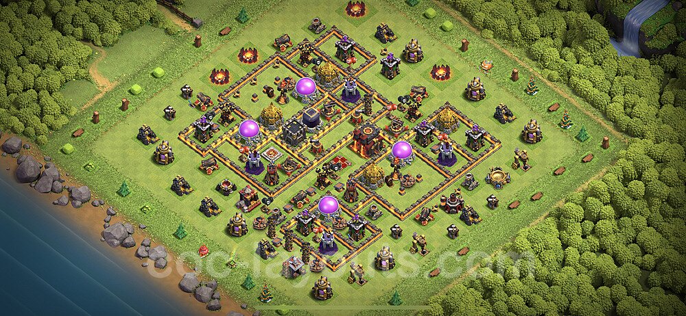 Anti GoWiWi / GoWiPe TH10 Base Plan with Link, Anti 3 Stars, Copy Town Hall 10 Design 2023, #233