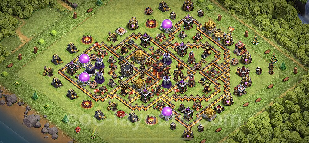 Anti Everything TH10 Base Plan with Link, Copy Town Hall 10 Design 2023, #244