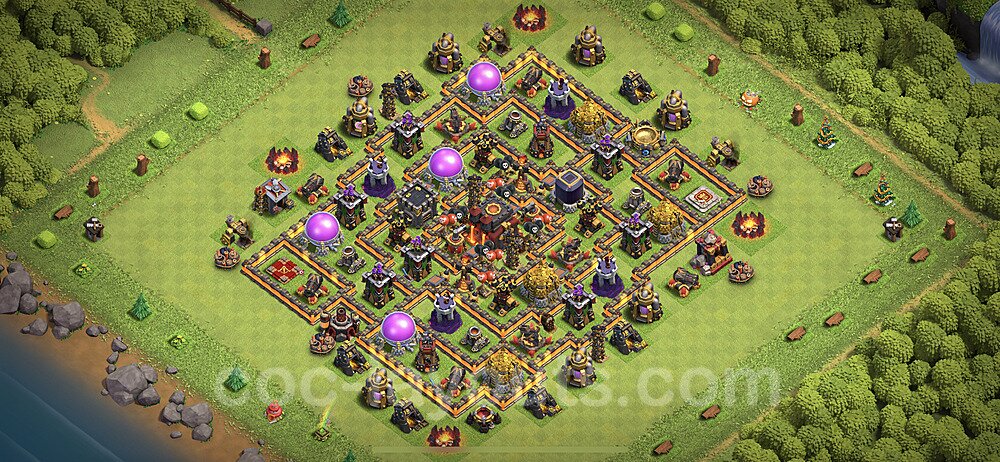 Anti Everything TH10 Base Plan with Link, Hybrid, Copy Town Hall 10 Design 2023, #249