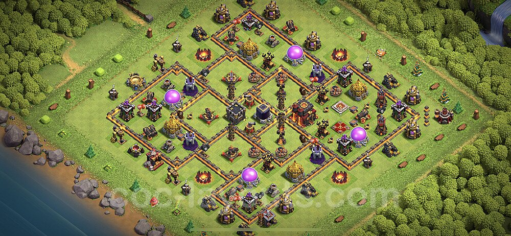 Full Upgrade TH10 Base Plan with Link, Anti Everything, Copy Town Hall 10 Max Levels Design 2023, #252