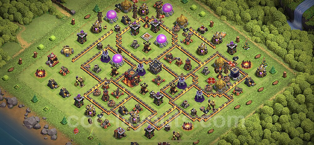 Full Upgrade TH10 Base Plan with Link, Anti 3 Stars, Copy Town Hall 10 Max Levels Design 2023, #257