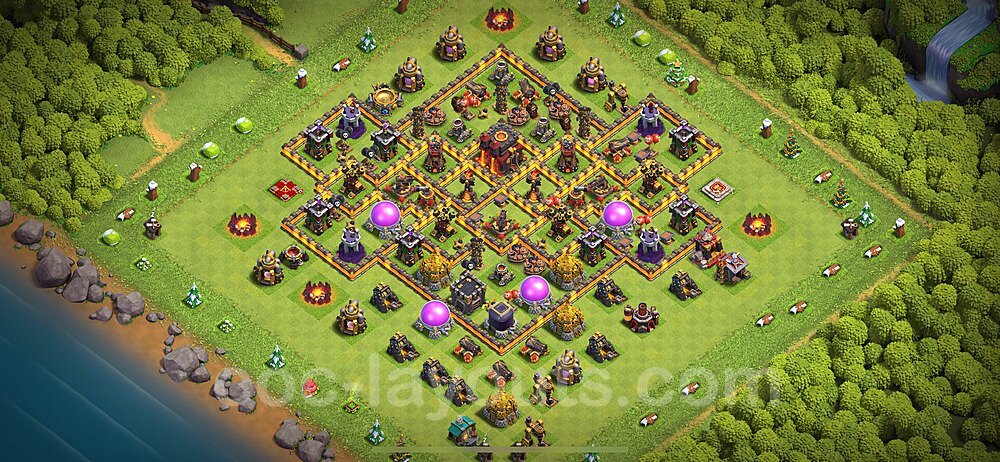 Full Upgrade TH10 Base Plan with Link, Anti 3 Stars, Copy Town Hall 10 Max Levels Design 2024, #268