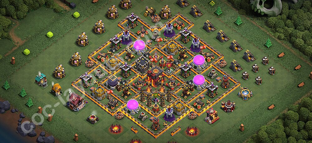 Gute Base für Verteidigung RH10 + Link 2026 -  COC Rathaus 10 Kopieren Base - #281