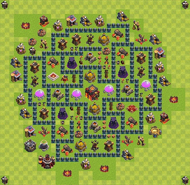 TH10 Trophy Base Plan, Town Hall 10 Base Design, #46