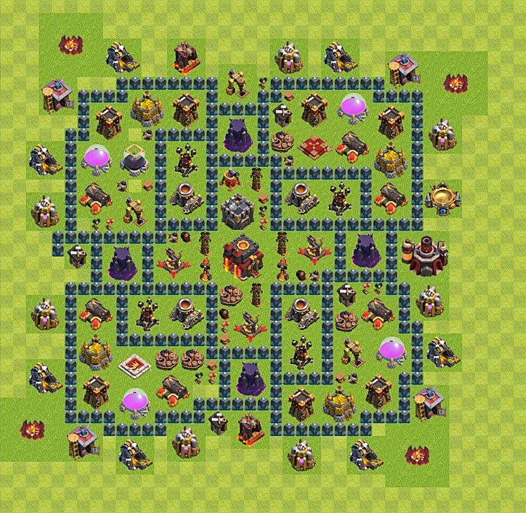 TH10 Trophy Base Plan, Town Hall 10 Base Design, #55