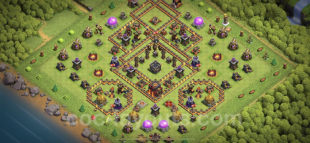 Full Upgrade TH10 Base Plan with Link, Copy Town Hall 10 Max Levels Design 2020, #73