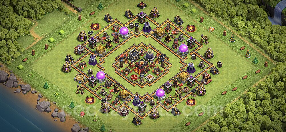 Anti GoWiWi / GoWiPe TH10 Base Plan with Link, Copy Town Hall 10 Design 2020, #74