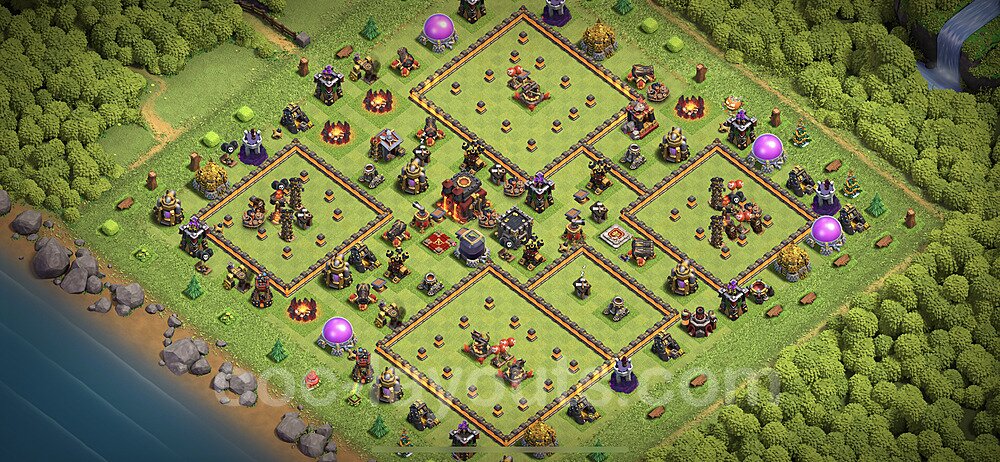 TH10 Anti 3 Stars Base Plan with Link, Anti Everything, Copy Town Hall 10 Base Design 2023, #76