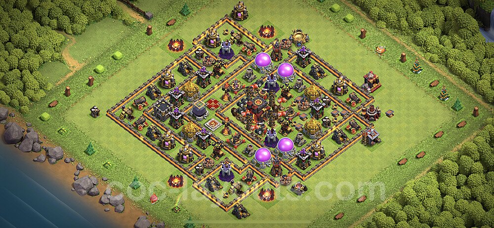 Top TH10 Unbeatable Anti Loot Base Plan with Link, Legend League, Hybrid, Copy Town Hall 10 Base Design 2023, #78