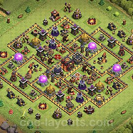 Base plan TH10 Max Levels with Link, Anti Air / Dragon, Anti 3 Stars for Farming, #131