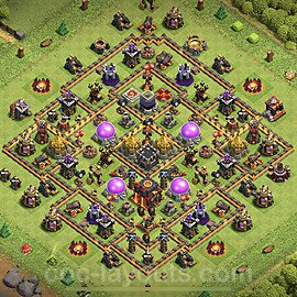 Base plan TH10 (design / layout) with Link, Anti 3 Stars, Hybrid for Farming 2023, #133