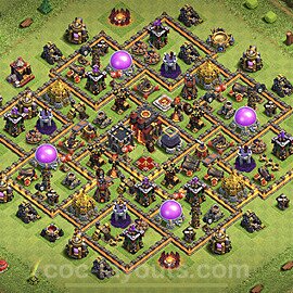 Base plan TH10 (design / layout) with Link, Legend League, Hybrid for Farming 2023, #134
