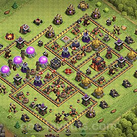 Base plan TH10 Max Levels with Link, Hybrid, Anti Everything for Farming, #139