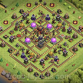Base plan TH10 Max Levels with Link, Hybrid, Anti Everything for Farming, #145