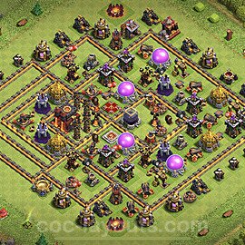 Base plan TH10 Max Levels with Link, Hybrid for Farming 2023, #148