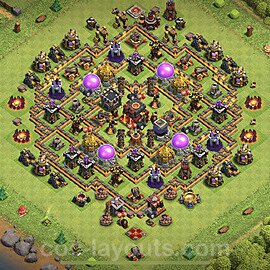 Base plan TH10 (design / layout) with Link, Anti Everything, Hybrid for Farming 2023, #150