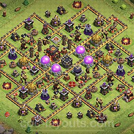 Base plan TH10 Max Levels with Link, Anti Everything, Hybrid for Farming 2023, #151