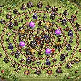 Base plan TH10 (design / layout) with Link, Anti Everything, Hybrid for Farming 2023, #161