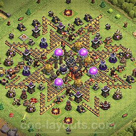 Base plan TH10 Max Levels with Link, Hybrid for Farming 2023, #163