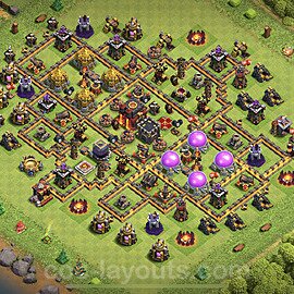 Base plan TH10 (design / layout) with Link, Hybrid for Farming, #164